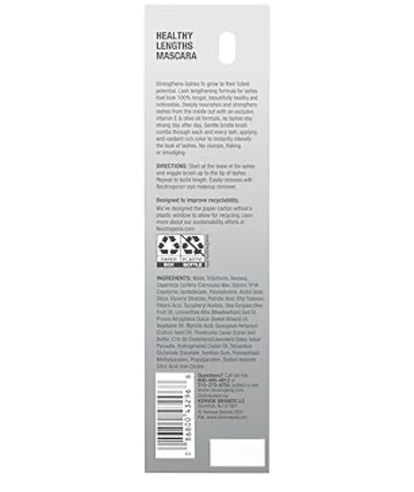 Neutrogena Healthy Lengths Mascara, Versterk, Verleng en Help Wimpergroei met Eksklusiewe Antioksidant Vitamien E en Olyfolie Formule - (Bruin 03) 0.21 oz