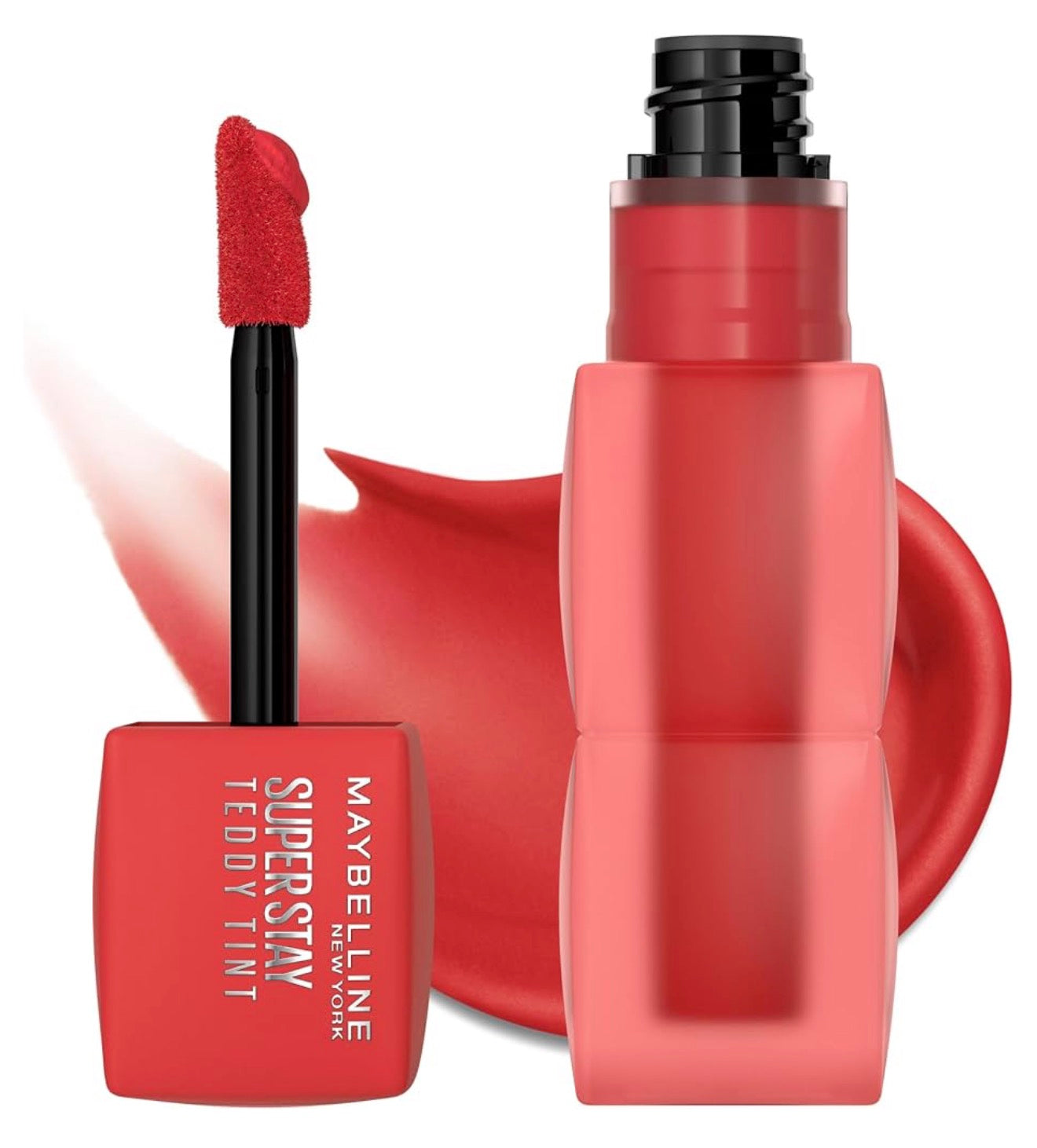MAYBELLINE Super Stay Teddy Lip Tint, Langblywende Mat Lipstiffie Vir Tot 12 Uur Dra - (Coquettish) 1ct
