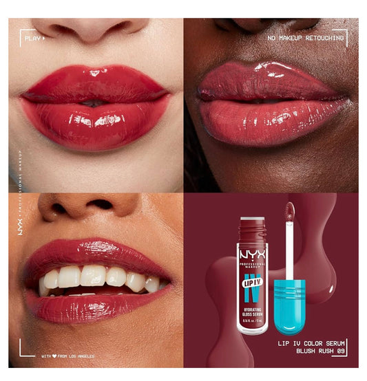 NYX PRO MAKEUP Lip IV Hydrating Glossy Lip Stain met 12H Hydrasie - Blush Rush (Pienk)