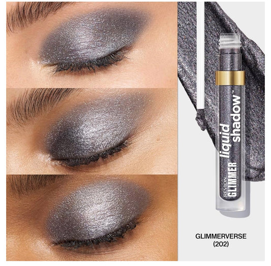 REVLON Glimmer Liquid Shadow, Smeervrye Glinster Oogskadu Grimering, Langdurig, Hoë Pigment - (202 Glimmerverse)