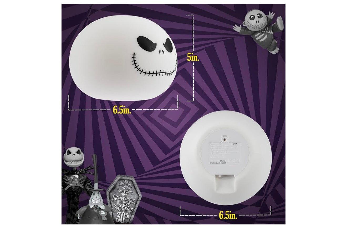 Jack Skellington Drukkbare Kleurveranderende Naglig vir Kinders en Volwassenes, USB-/Battery-aangedrewe Dimmerlamp