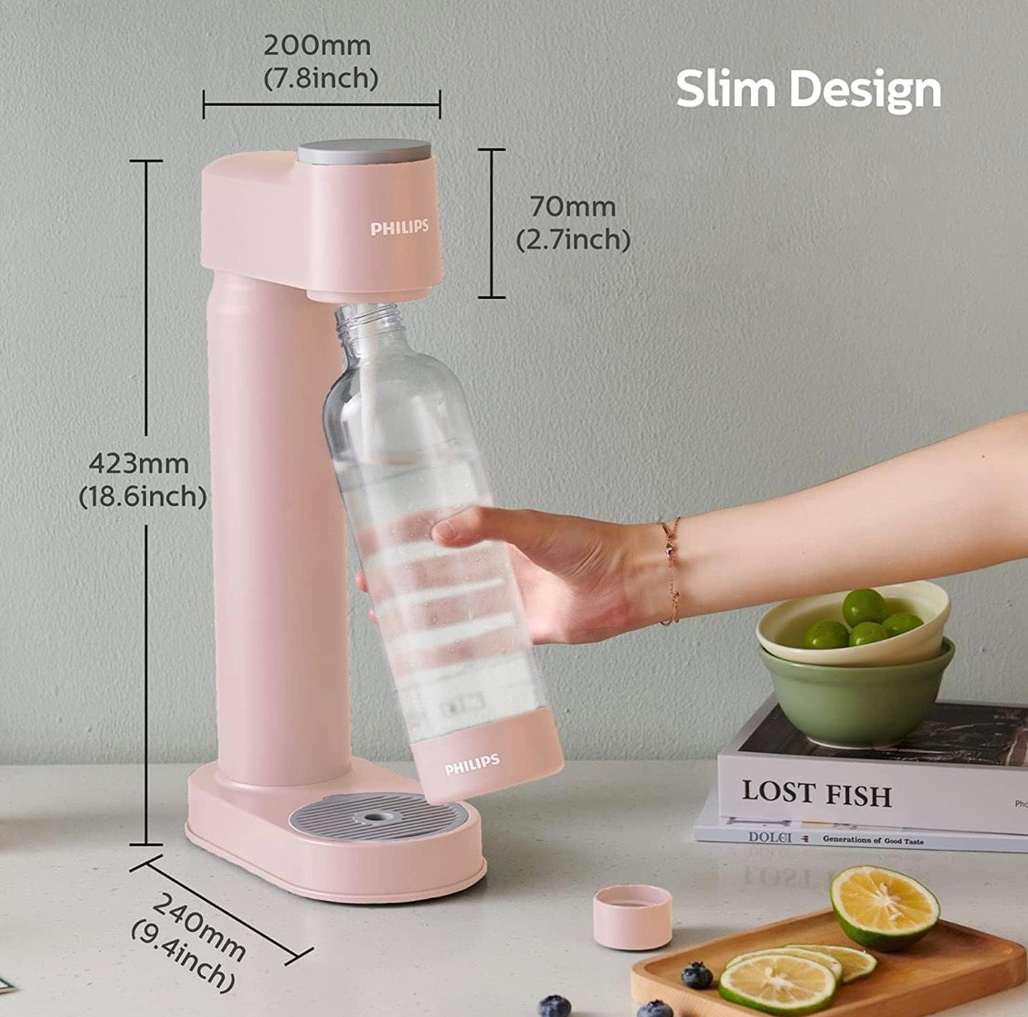 Soda Maker / Sparkling Water Machine, Lightweight & Easy to Use (PINK)