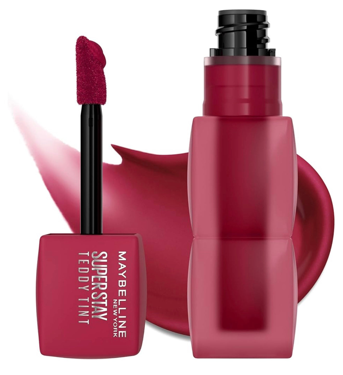 MAYBELLINE Super Stay Teddy Lip Tint, Langdurige Mat Lipstiffie Vir Tot 12 UUR Drag - (Wild At Heart) 1 st.