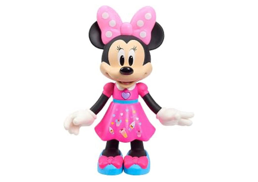 Disney Junior Lekkers & Bedere Minnie Muis, Interaktiewe 25cm Pop met Liggie, Klanke en Bykomstighede, Kinderspeelgoed vir Ouderdom 3 en Ouer +