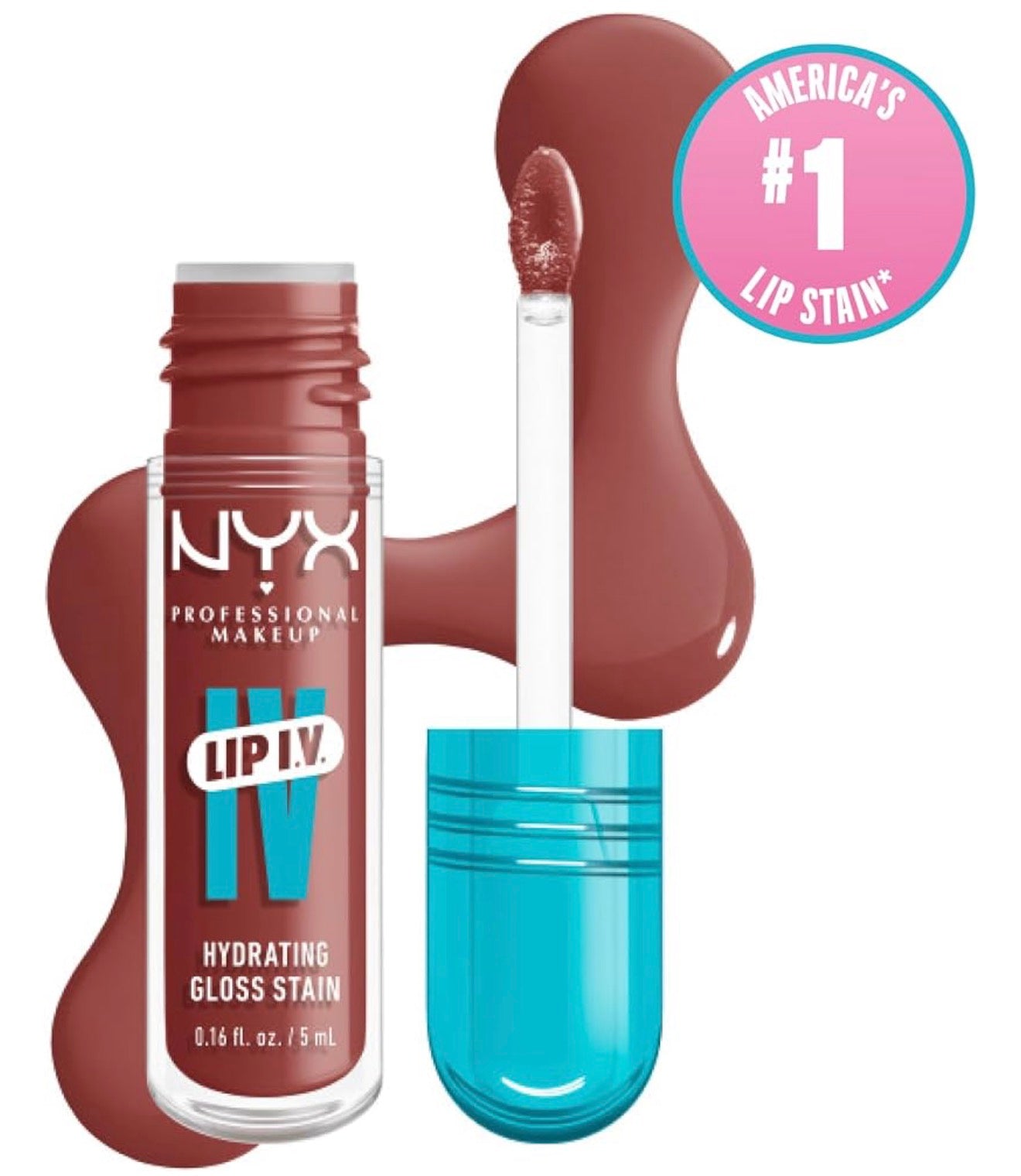 NYX PRO MAKEUP Lip IV Hydrating Glossy Lip Stain, Langdurig, Getint, Veganistiese Formule met 12 UUR Hidrasie - Hydra Honey