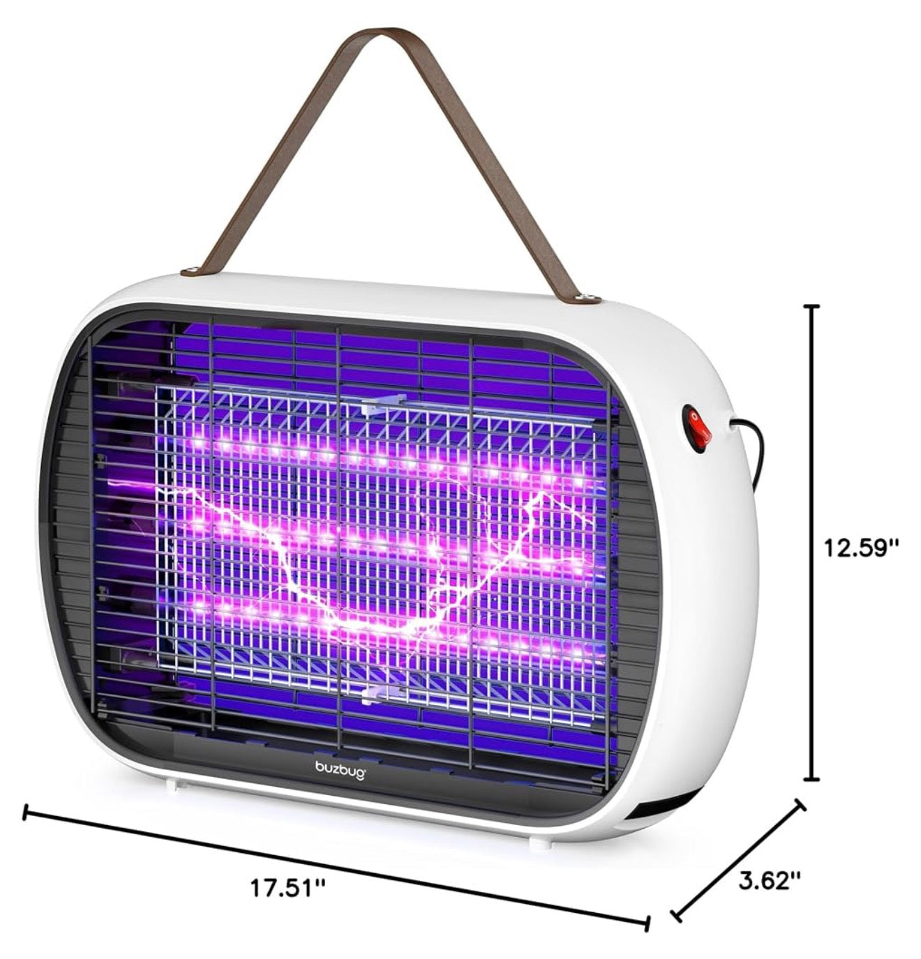 Opgedateerde LED-insekdoder vir binne, LED-gloeilampe tot 50 000 uur, 3800V Kragtige elektriese muskietdoder, Vlieëval Muskietval, Vlieëdoder Vlieëvanger - (Wit)