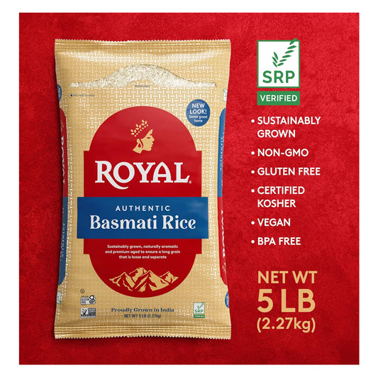 Royal - Natuurlik Verouderde Outentieke Langkorrel Wit Basmati Rys - 10 LBS