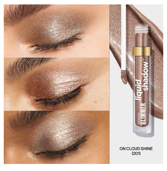 REVLON Glimmer Liquid Shadow, Smeerbestande Skitter Oogskadu Grimering, Langdurig, Hoë Pigment - (201 On Cloud Shine)