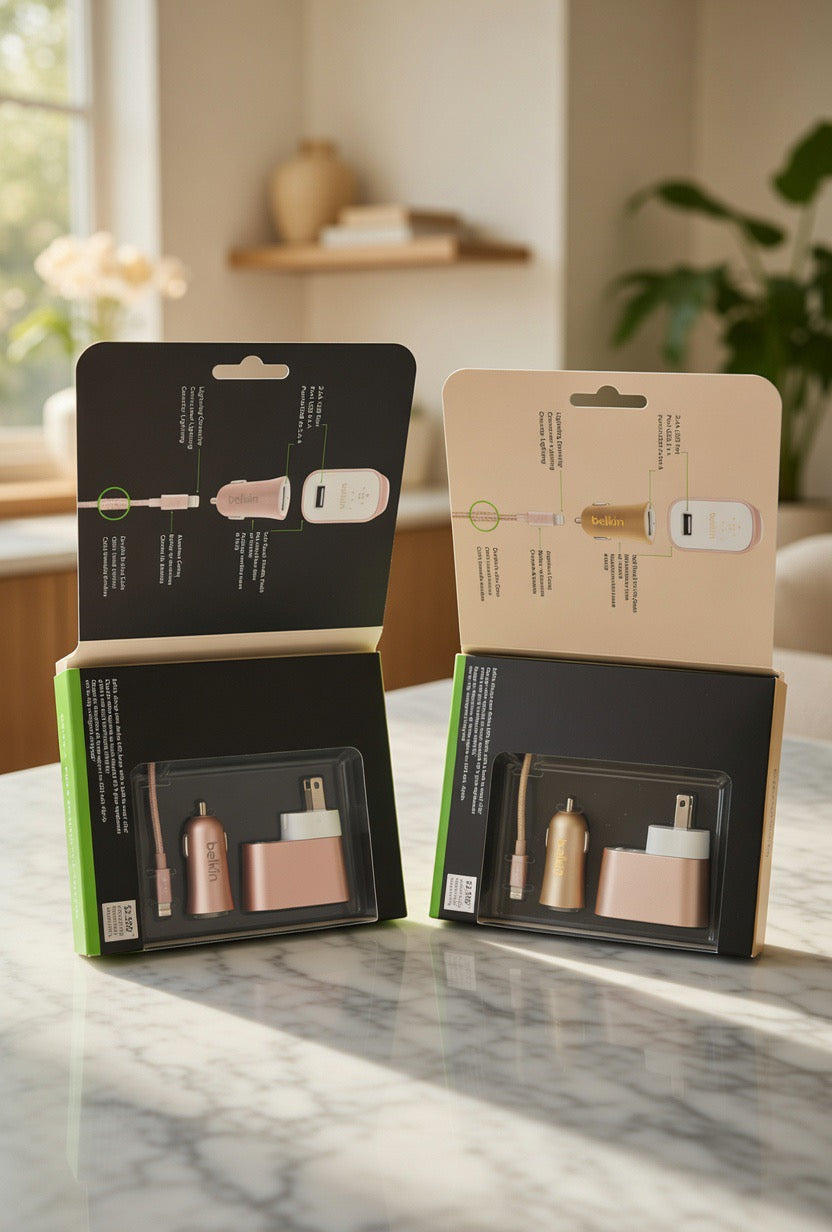 Belkin Mixit Car + Home Charger Kits - Gold & Pink - USB (2 Sets)