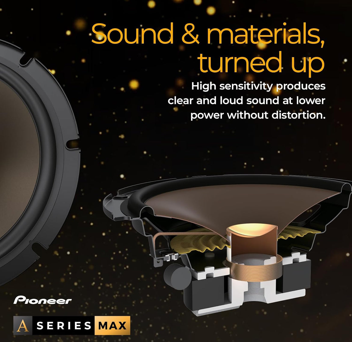 Pioneer A-Series MAX 6.5 Inches 2-Way Component Car Speakers 370W MaxIdeal Factory Upgrade, Crisp Highs + Clear Vocals, Enhanced Bass, Installation Adaptors Included