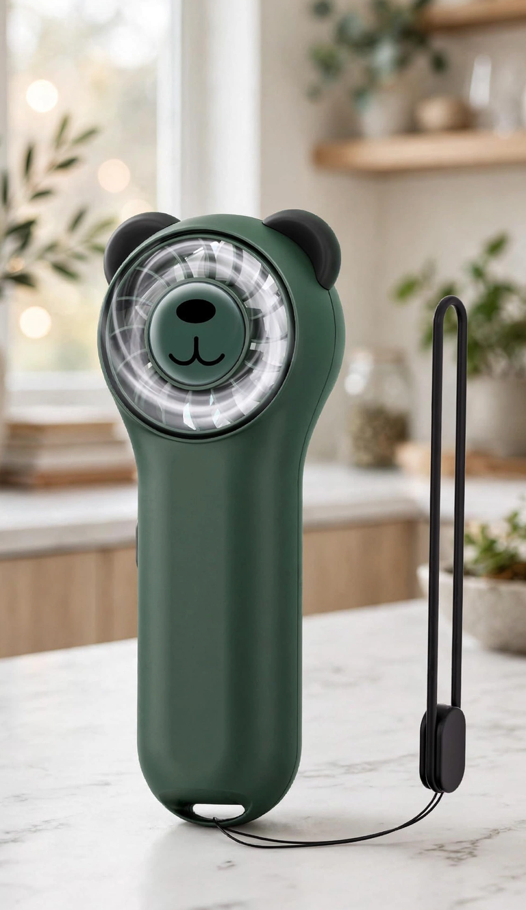 (GROEN) Oulike Beer Mini Handgrootte Draagbare Waaier 11000RPM Herlaaibaar