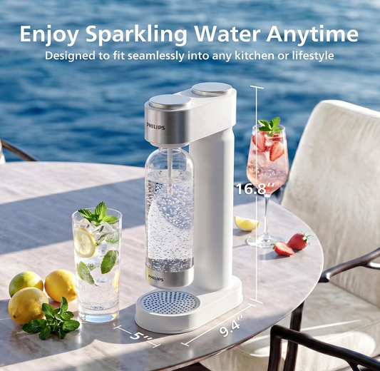 Soda Maker / Sparkling Water Machine, Lightweight & Easy to Use - (WHITE)