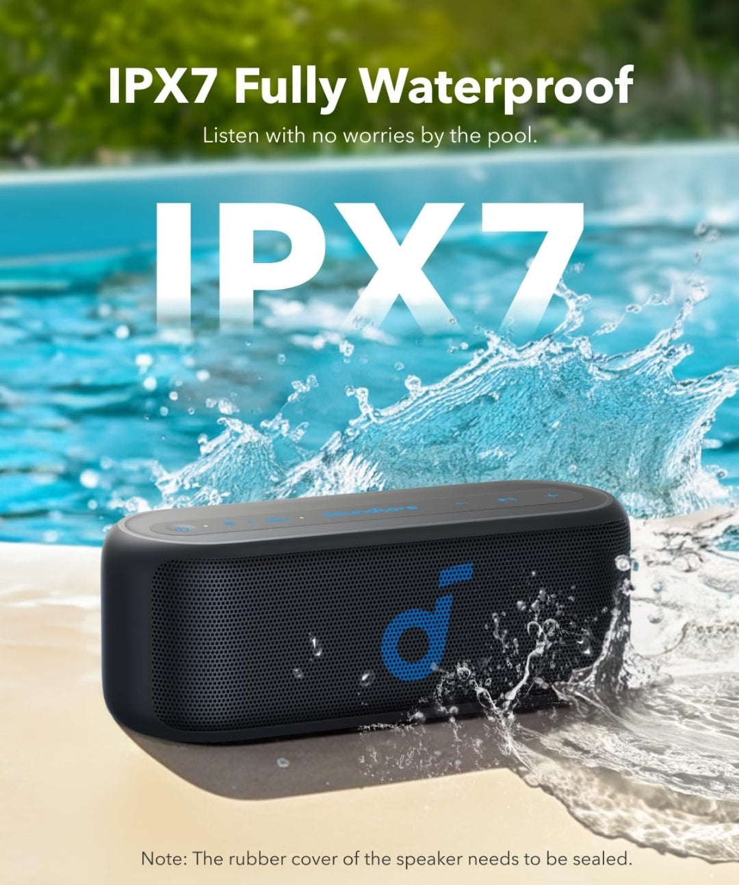 Soundcore Select 2S Bluetooth Speaker by Anker, Portable with 20W Stereo Sound, BassUp, 16H Playtime, Wireless Stereo Pairing, IPX7 Waterproof, Speaker for Home, Shower, Hiking, Outdoor Adventures