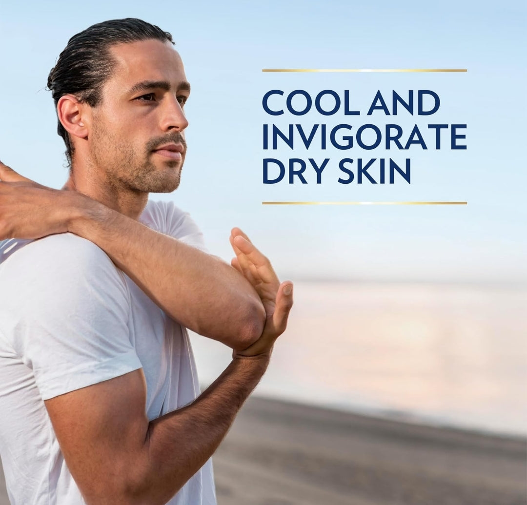 Vaseline Men Cooling Hydration 3-in-1 4 Pack for Dry Skin Face, Hands & Body Lotion for Men with Menthol & Ultra-Hydrating Lipids 20.3 oz