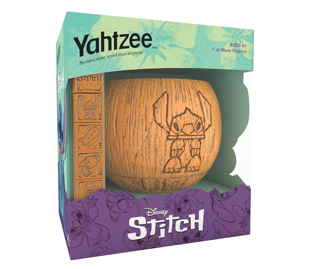 YAHTZEE: Collectible Tiki Style Dice Cup, Classic Dice Game Based on Disney’s Lilo & Stitch