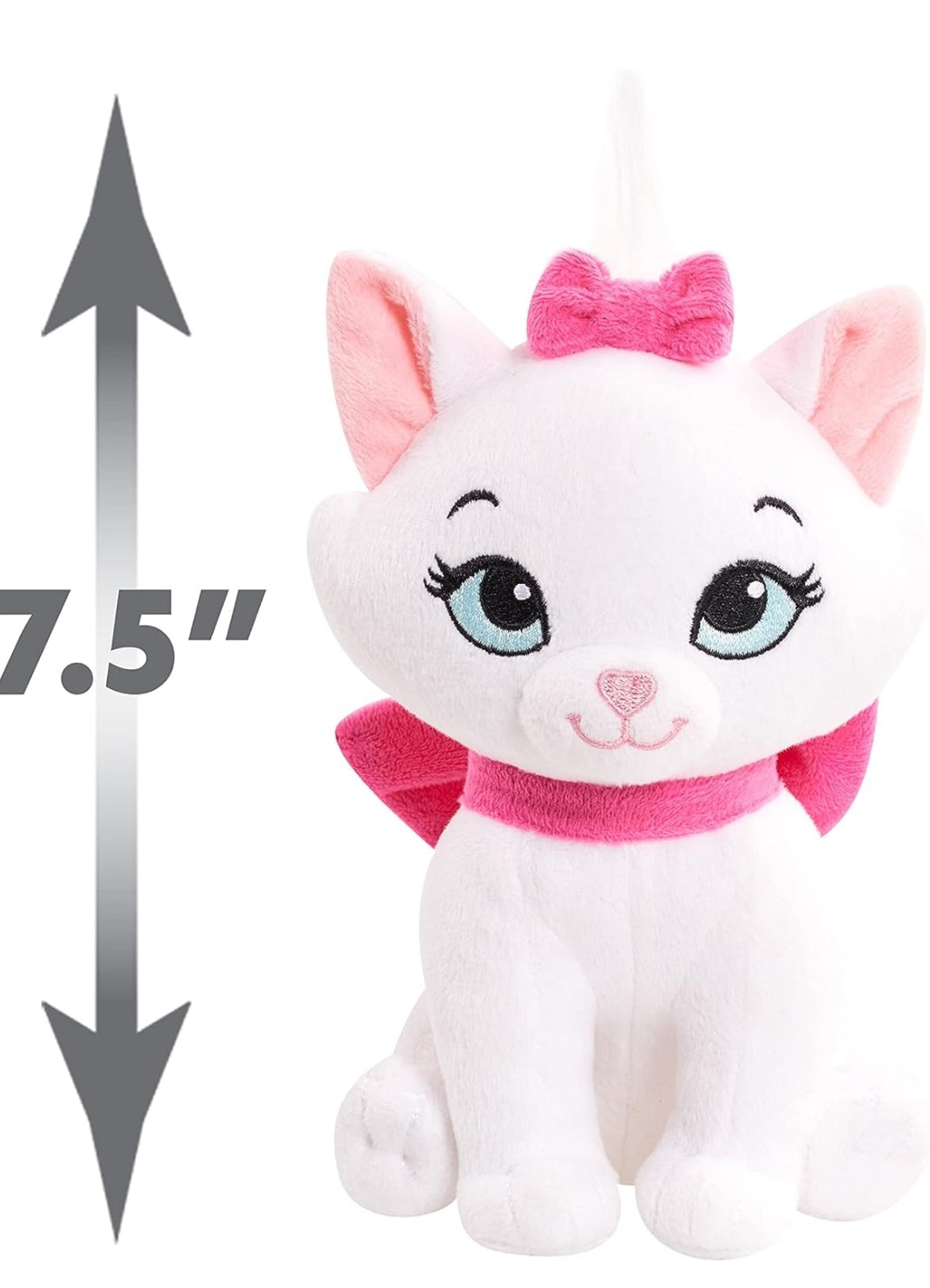 Disney Classics Bean 6.5-inch Small Plush Stuffed Animal, Marie, Cat, The Aristocats Plush - Kids Toys