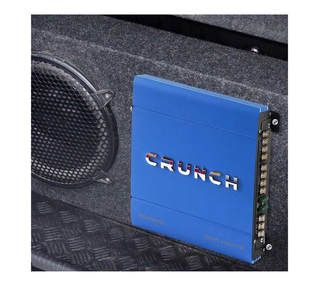 Crunch PDX-1000.4 PowerDriveX 1000 Watt 4 Kanaal Eksklusiewe Blou A/B Kar Stereo Versterker - NUUT