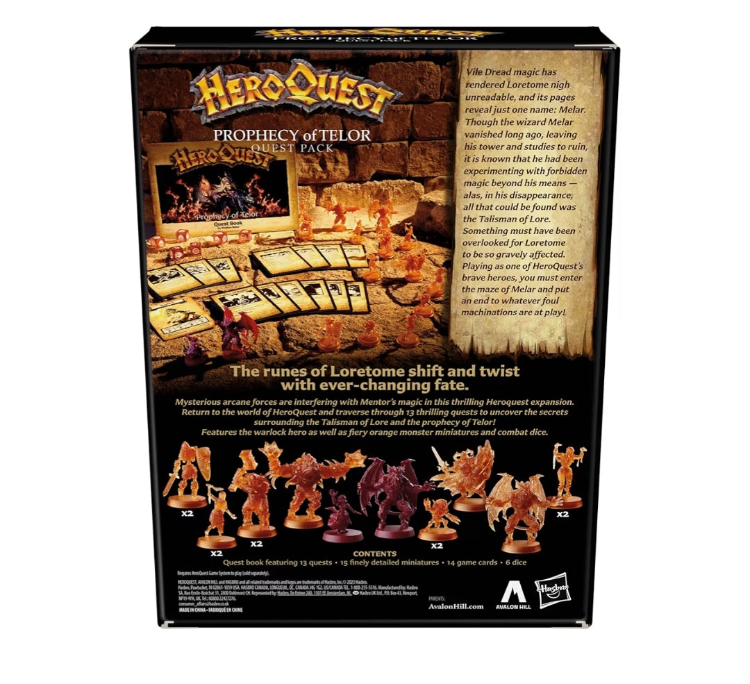 Avalon Hill HeroQuest Prophecy of Telor Quest Pack - Requires HeroQuest Game System to Play - Dungeon Crawler Games
