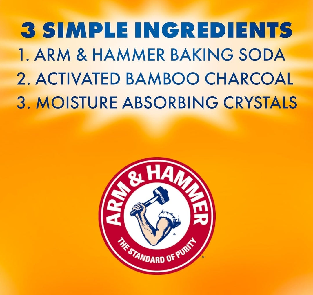 Arm & Hammer Essentials Disposable Moisture Absorber and Odor Eliminator Tub, Fragrance Free, 1 lb. (Pack of 3)