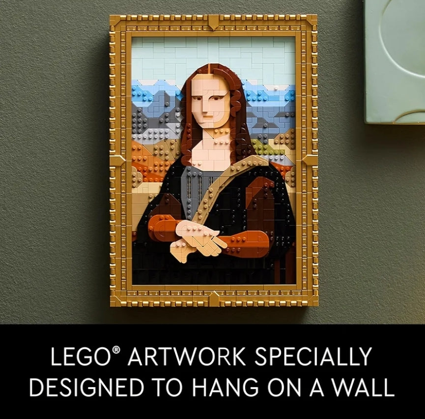 LEGO Kuns Mona Lisa-boustel - Leonardo da Vinci-muuruitstalling - Ideaal vir legkaart- en kunsgeesdriftiges - Sluit afneembare raam in