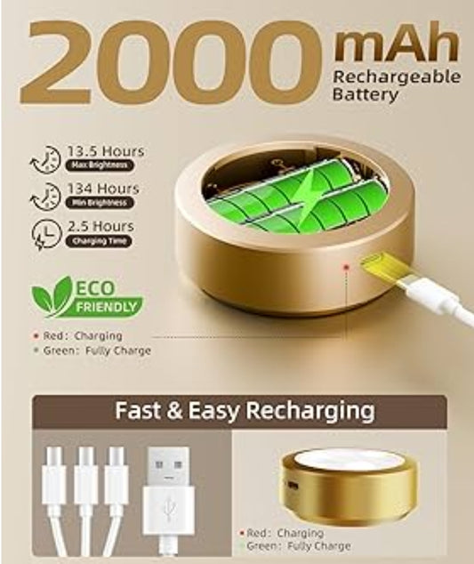 Picture Lights for Wall, 2000mAh Rechargeable Battery Magnetic Poster Lights with 3 Color Temps & 12 RGB, Remote Dimmable Timer (3 PK)