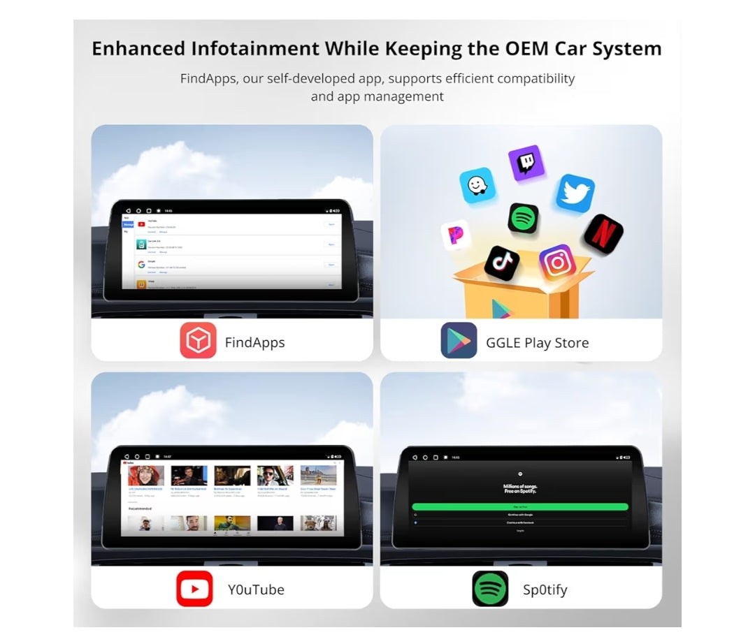 12.3" 6G+128G Android Head Unit Compatible wi/ BMW X5 Series E70 2010-2013 CIC System, 4G LTE, Wireless CarPlay & Android Auto, DSP・32Band EQ,SCVC, GPS Tracking