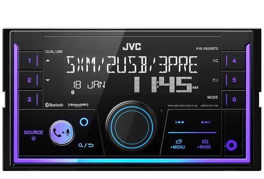 JVC KW-X855BTS Bluetooth-motorstereo digitale media-ontvanger met USB-poort, AM/FM-radio, MP3-speler, Alexa, Android, iPhone, dubbel-DIN, 13-band EQ …