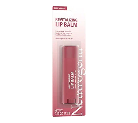 Neutrogena Revitalizing Tinted Lip Balm Broad Spectrum SPF 20 Bevogtigende Lipbalsem met ’n Ligte Tint vir Sagter deurskynende Sunny Berry 30, (.15 oz)
