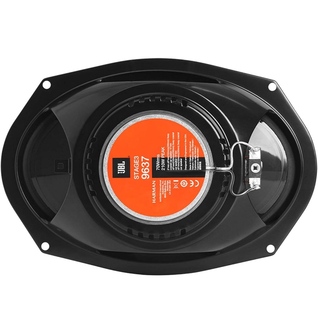 JBL Stage 39637F - 6” x 9” Three-way car audio speaker, No Grill, Black