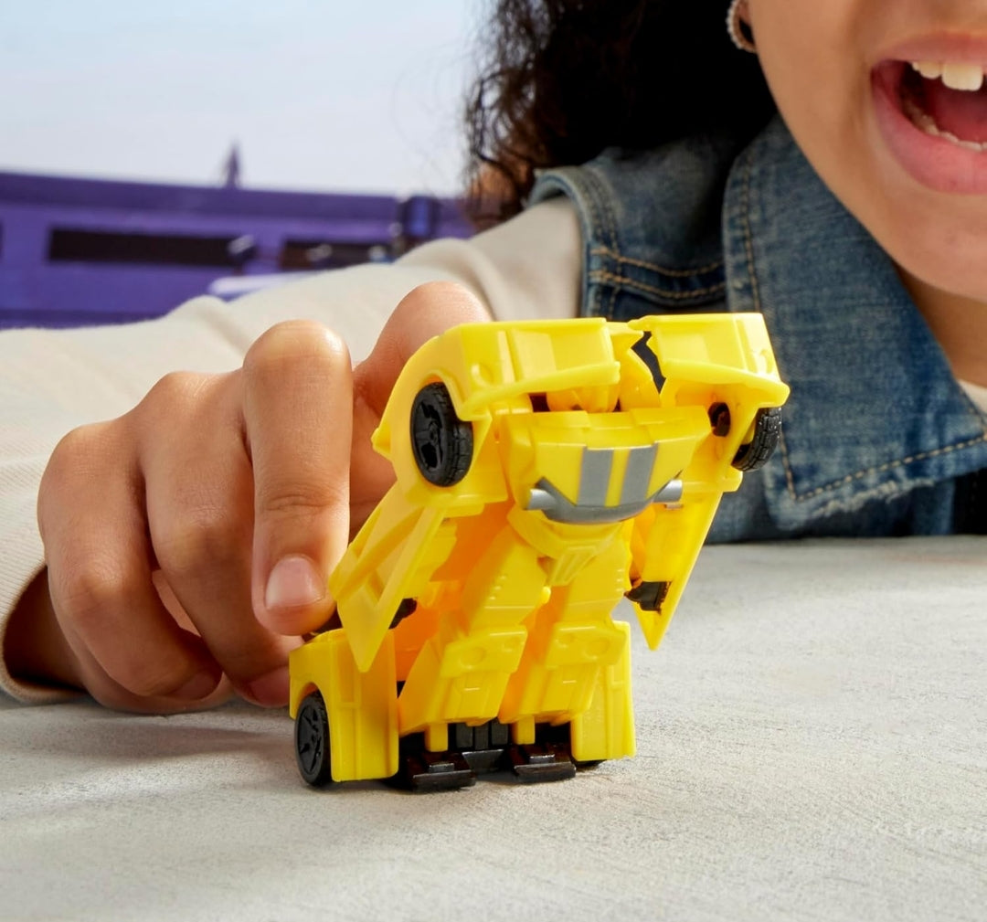 Transformers EarthSpark 1-Step Smash Changers Bumblebee 4-Inch Action Figure, Robot Toys for Boys and Girls 6 and Up
