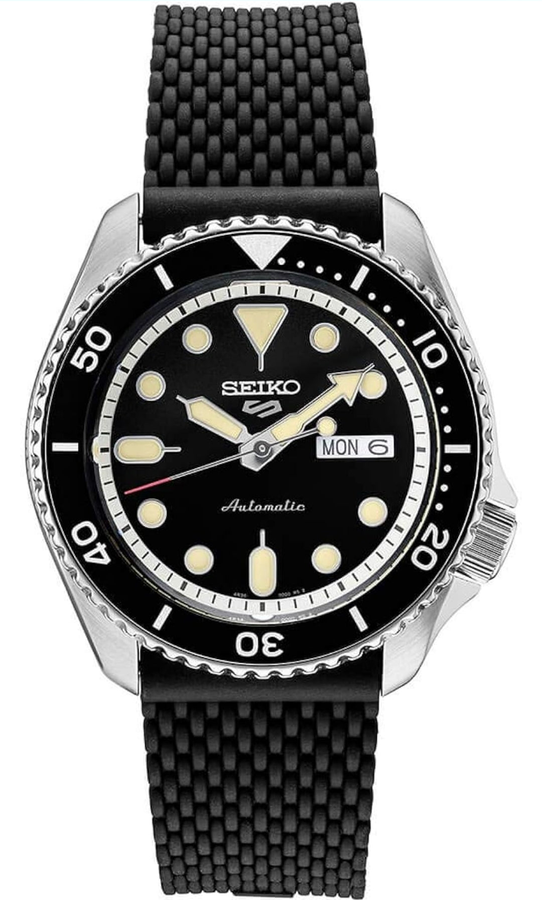 SEIKO 5 Sports Manshorlosie Swart 42.5mm Vlekvrye Staal