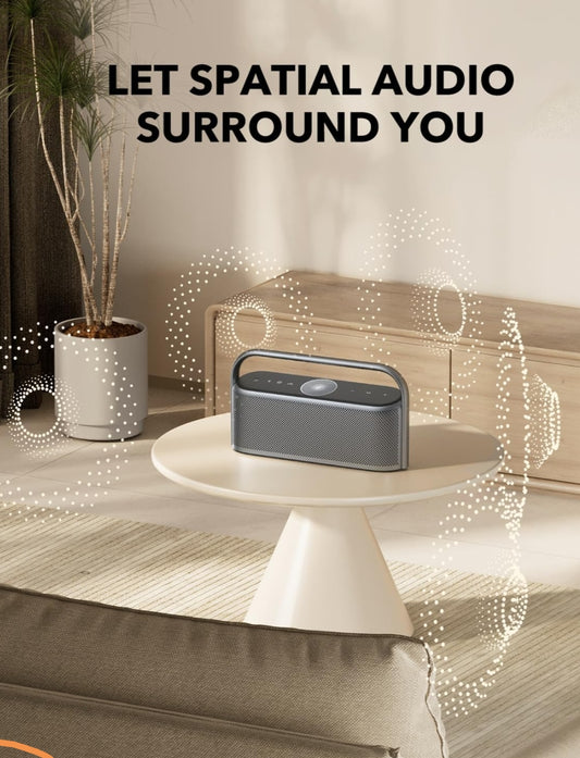 Soundcore Motion X600 Draagbare Bluetooth Luidspreker, Hi-Res Ruimtelike Oudio met Koordlose 50W Klank, IPX7 Waterdig, Pro EQ, AUX-in, Draagbare Luidspreker vir Huis, Kantoor, Agterplaas en Badkamer Gebruik