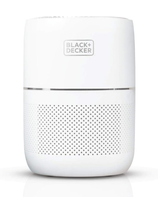 BLACK+DECKER Tafelblad Lugreiniger, HEPA Lugreiniger vir Kamers Tot 40,4 m² per 5 Lugwisselings, 3-Stadium Filtrasiestelsel met Koolstoffilter, ENERGY STAR Gesertifiseer, BAPT01, Wit