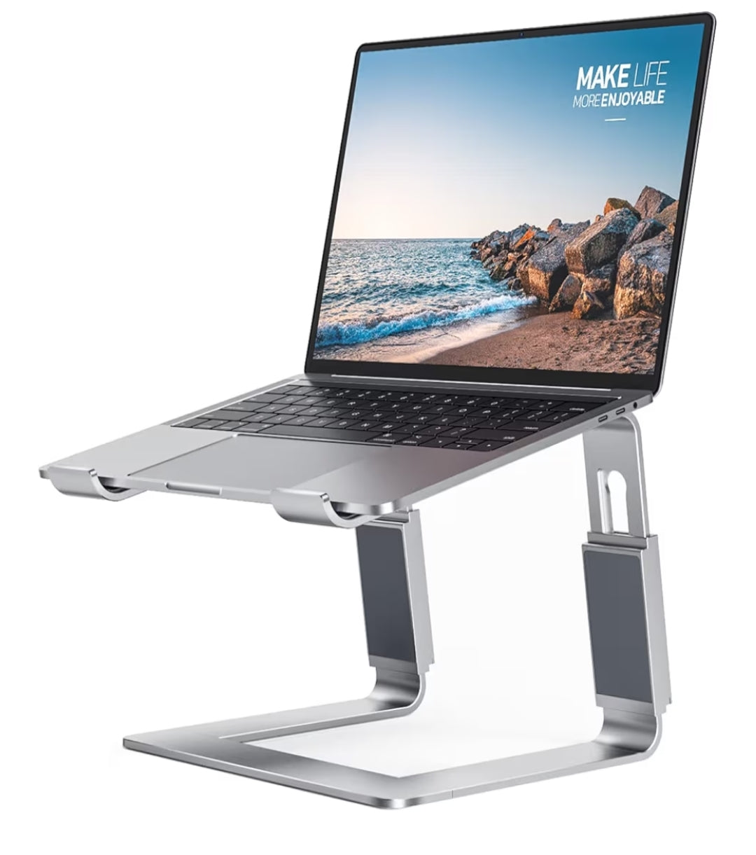 Skootrekenaarstaander, Verstelbare Hoogte, Afneembare Verhoger vir Lessenaar, Ergonomiese Aluminium Rekenaarstaanderhouer
