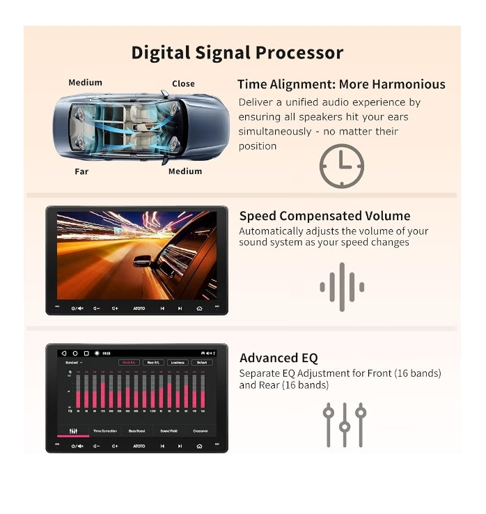 9" QLED Double Din Car Stereo, Wireless CarPlay & Android Auto, Built-in 4G,WiFi/BT/USB Tethering,AI Chat, MirrorLink