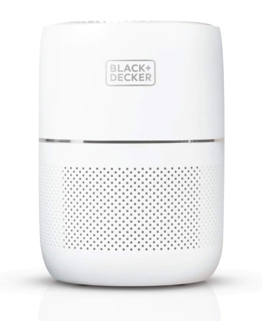 BLACK+DECKER Tafelblad Lugreiniger met Aanwyserligte, HEPA Lugreiniger vir Kamers Tot 40,4 m² per 5 Lugwisselings, 3-Stadium Filtrasie Stelsel, ENERGY STAR Gesertifiseer, BAPT02, Wit