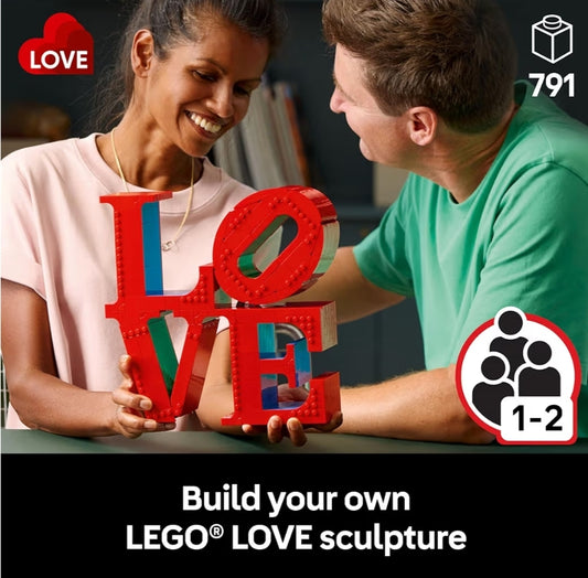 LEGO Art Liefde Versamelbare Boustel – Selfdoenpakket vir Volwassenes, Ouderdom 18+ Huisdekor om te Vertoon