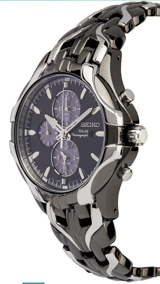 SEIKO Manshorlosie - met Sonkrag-chronograaf, 6-maande kragreserwe, datumkalender, en Waterbestand tot 100m