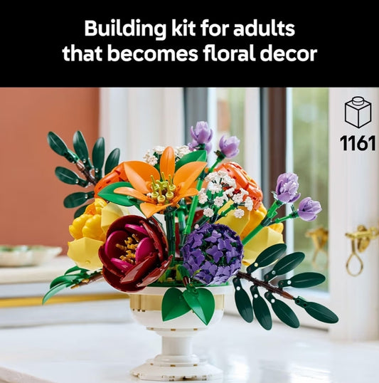 LEGO Botanicals Blommerangskikking Kunsmatige Blomme Bou-stel - Dekor vir Tafeluitstalling