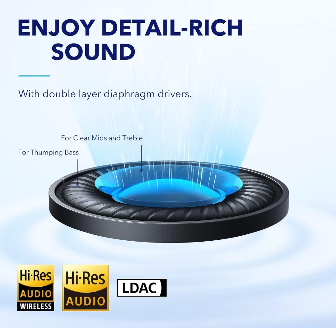 Soundcore by Anker Space Q45 Adaptive Active Noise Cancelling Headphones, Reduce Noise by Up to 98%, 50H Playtime, App Control, LDAC Hi-Res Wireless Audio, Comfortable Fit, Clear Calls, Bluetooth 5.3