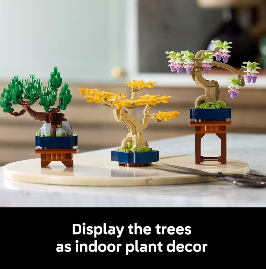 LEGO Botanicals Mini Bonsai Bome Boustel – Kunsmatige Bonsai Boom Boublokke vir Volwassenes, Ouderdom 18+ – DIY Huis- en Kantoordekor