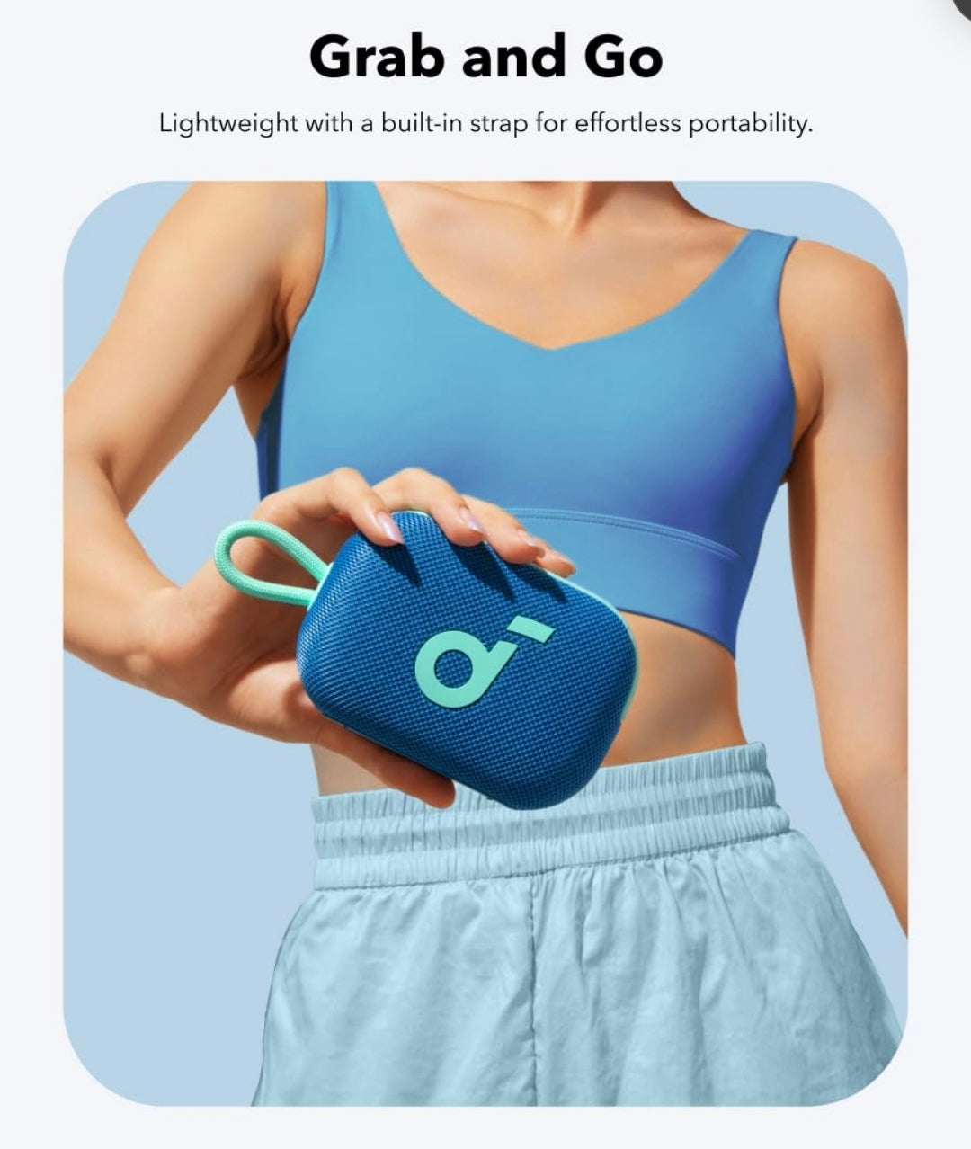 Soundcore Select 4 Go Bluetooth Shower Speaker by Anker, IP67 Waterproof/Dustproof, Portable Wireless Speaker, 20H Playtime, Floatable, Powerful Sound, Electronics for Outdoors/Home/Office/Travel-Blue