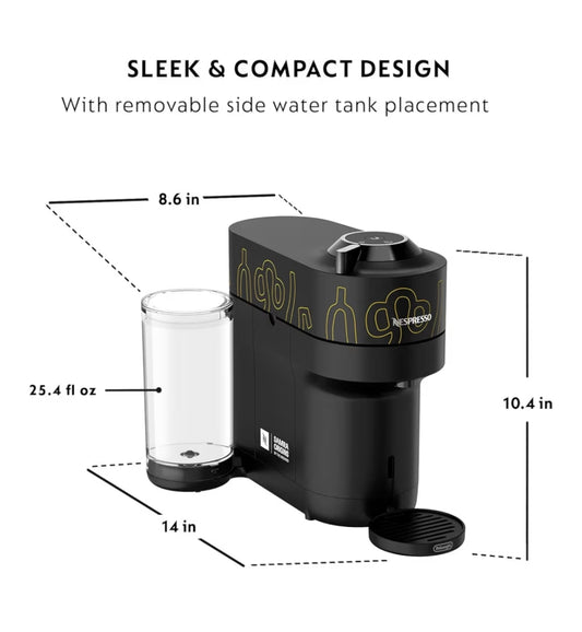 Nespresso Vertuo Pop+ Coffee & Espresso Maker by De'Longhi, Aeroccino3 Milk Frother, Double Espresso, Light Roast - 20CT Pods