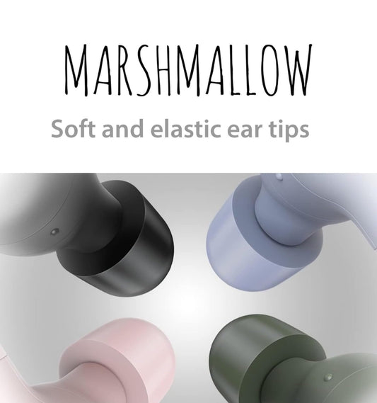 JVC Marshmallow Ware Draadlose Bluetooth 5.3 Oorfone – 28H Battery, Geheueskuim-oorstukke vir Heeldaggemak, IPX4 Waterbestand, Mikrofoon, Kompakte Houer, vir iPhone en Android