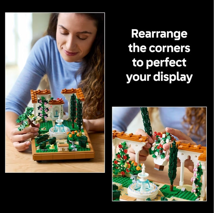 LEGO Icons Fonteintuin Boustel - Selfdoenstel vir Volwassenes, Ouderdomme 18+ - Miniatuur Handwerkboublokke met Sipresse en Wingerdstokke