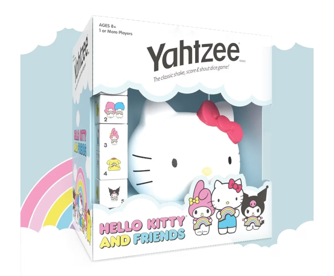 YAHTZEE: Collectible Head Dice Cup, Classic Family Hello Kitty Dice Game