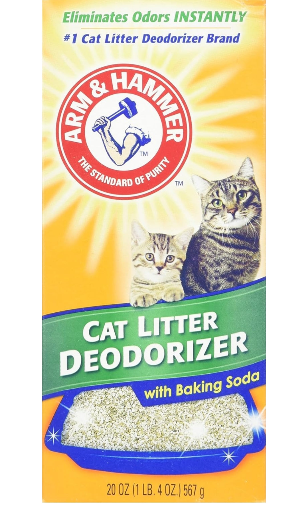 Arm & Hammer For Pets Cat Litter Deodorizer with Activated Baking Soda 20 oz (Pack of 4)