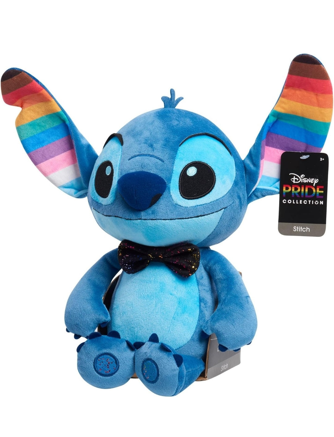 Just Play Disney Pride Stitch 15" Large Plush Stuffed Animal, Soft Embroidered Details - Kids Toys