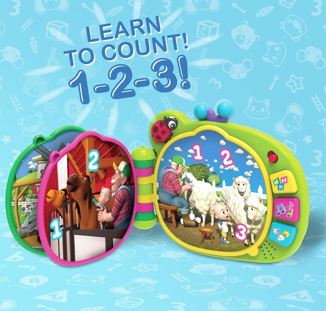 CoComelon Learning Book Interactive Toy for Toddlers, 3 Learning Modes, Music, 50 Learning Phrases, Officially Licensed Kids Toys for Ages 18 Month