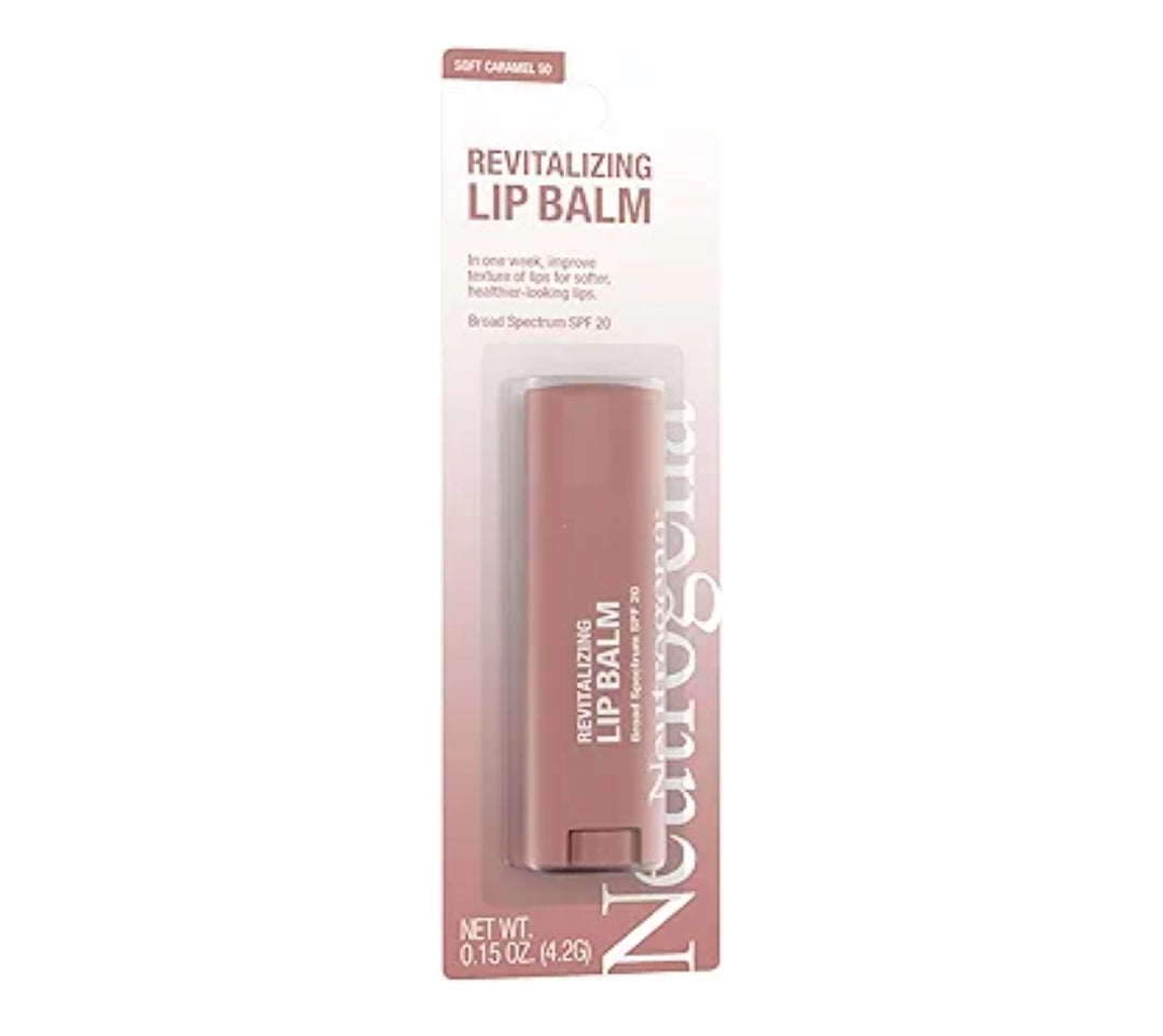 Neutrogena Revitalizing Getinte Lipbalsem Breëspektrum SPF 20 Bevogtigende Lipbalsem met 'n Subtiele Tint Subtiele Sagte Karamel 50 (.15 oz)